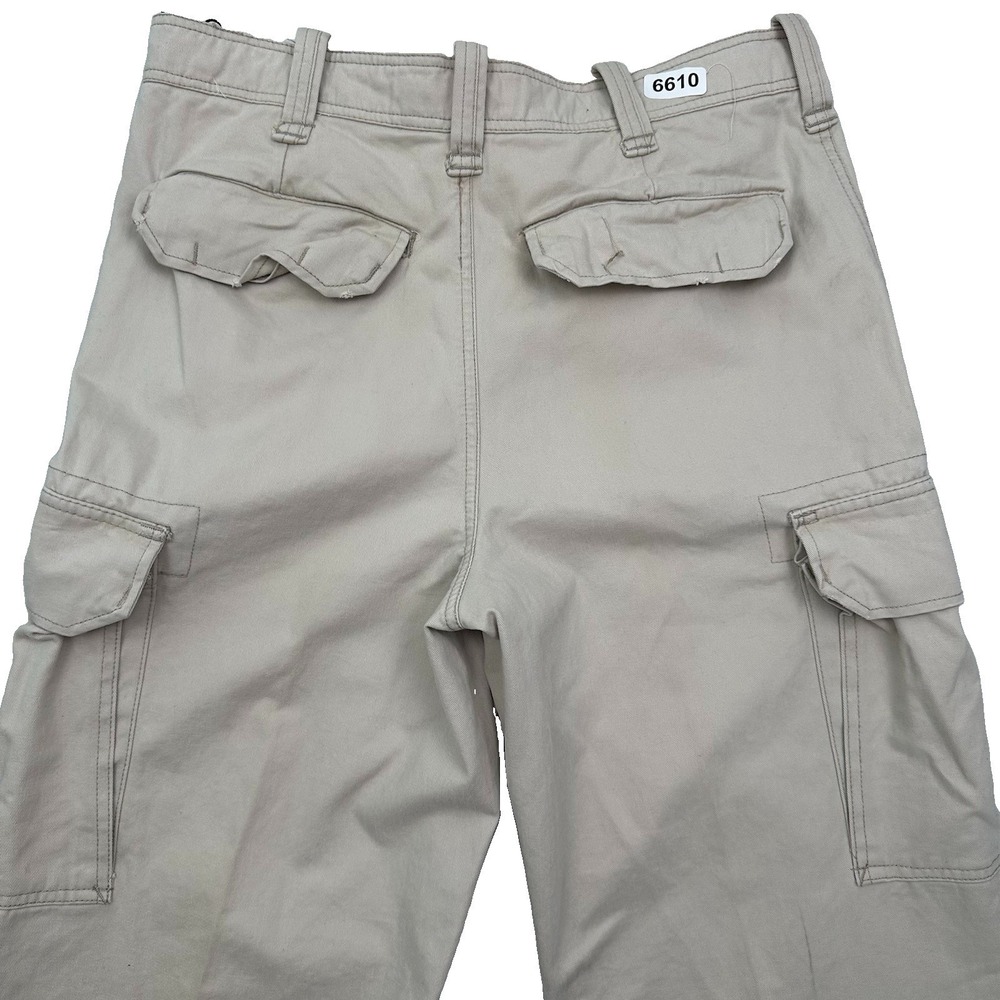 NEW VTG Aeropostale Paratrooper Cargo Pants 31x30 Loose Y2k Baggy Beige Skater